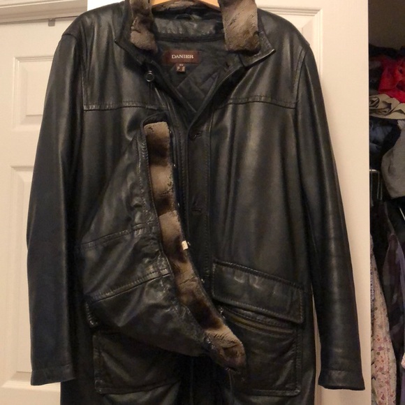 Danier Genuine Leather Jacket Size M with Removable Hood - Picture 3 of 12